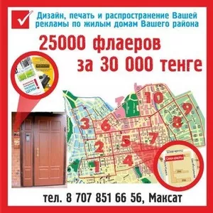 Флаера по 4.25тг., Визитки по 6тг.