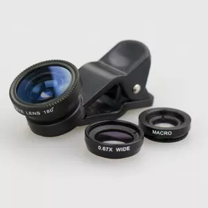 Fisheye,  wide,  macro - линзы 3 в 1