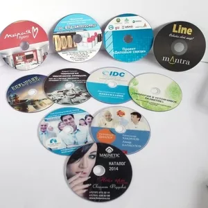 Тиражирование печать на DVD / CD дисках,  нанесение лого,  упаковка CD