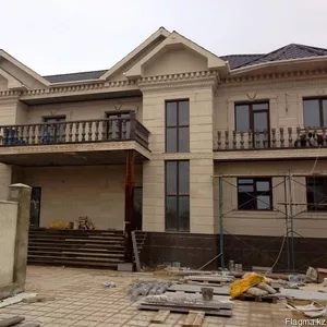 Монтаж травертина,  гранита