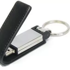 Продам USB флешка металлическая,  в кожаной оправе - 8Gb