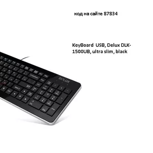 Клавиатура USB,  Delux DLK-1500UB,  Черный