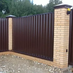 Устройство забора из профлиста
