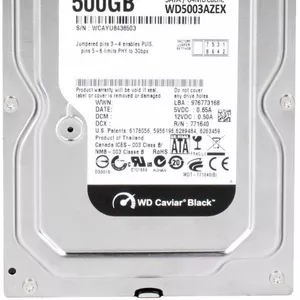 Продам жесткий диск HDD WD BLACK 500Гб (SATA)