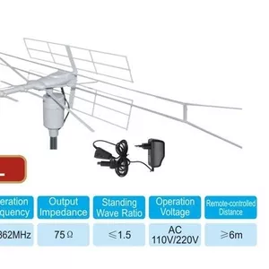 Продам уличную активную телевизионную антенну с поворотным механизмом 
