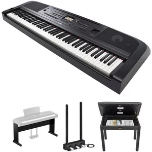 Yamaha DGX-670 Portable Digital Grand Piano Bundle with Stand,  Pedals,  and Bench (Black)