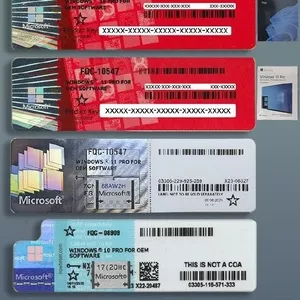 Конверты,  наклейки для сборщиков ПО Windows 10/11 Pro OEM
