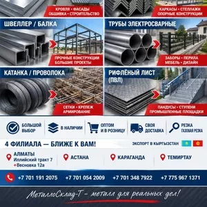 Арматура,  швеллер,  уголок,  трубы,  лист,  оцинкованный рулон