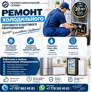 Проф. ремонт холодильников и холодильного оборудования в Алматы.